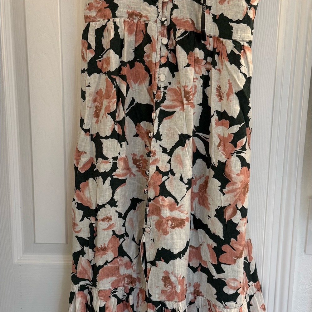 Abercrombie & Fitch Black and Pink Floral Maxi Dress